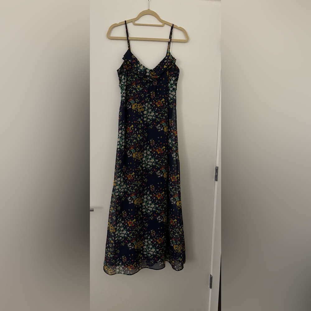 L8teR Navy Floral Maxi Dress